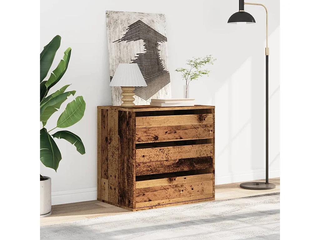 Commode d'angle vieux bois 60x41x58 cm bois d'ingénierie