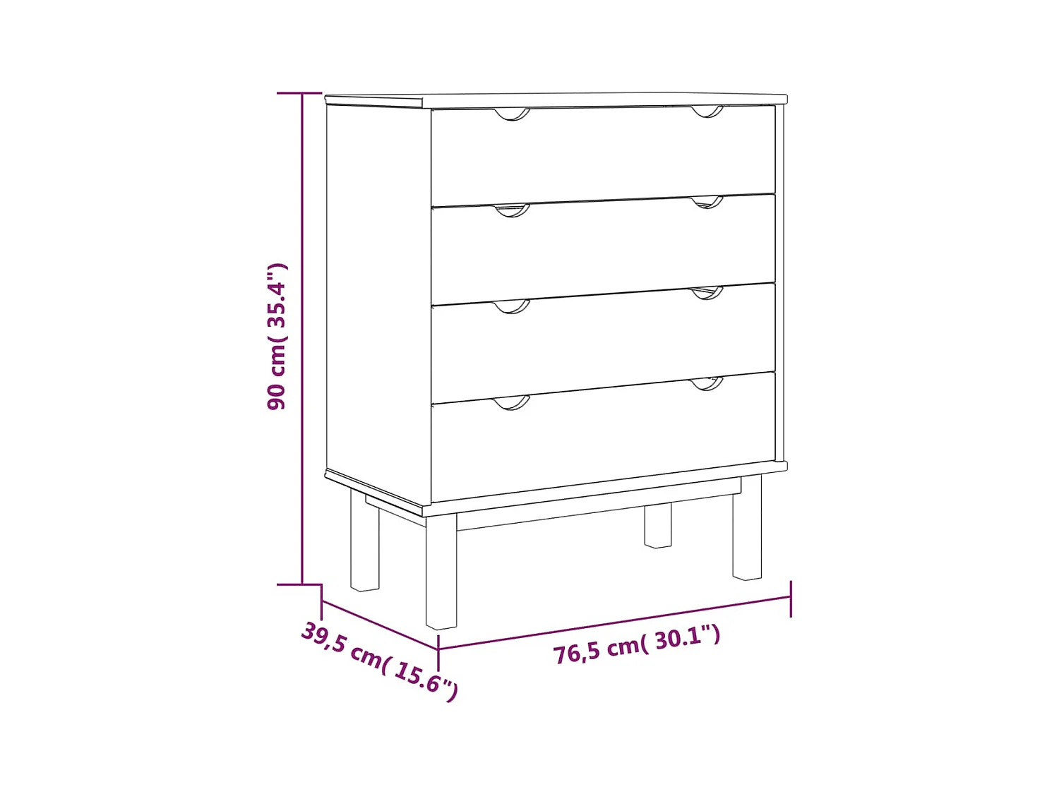 ladekast bruin en grijs 76,5x39,5x90 cm massief grenenhout