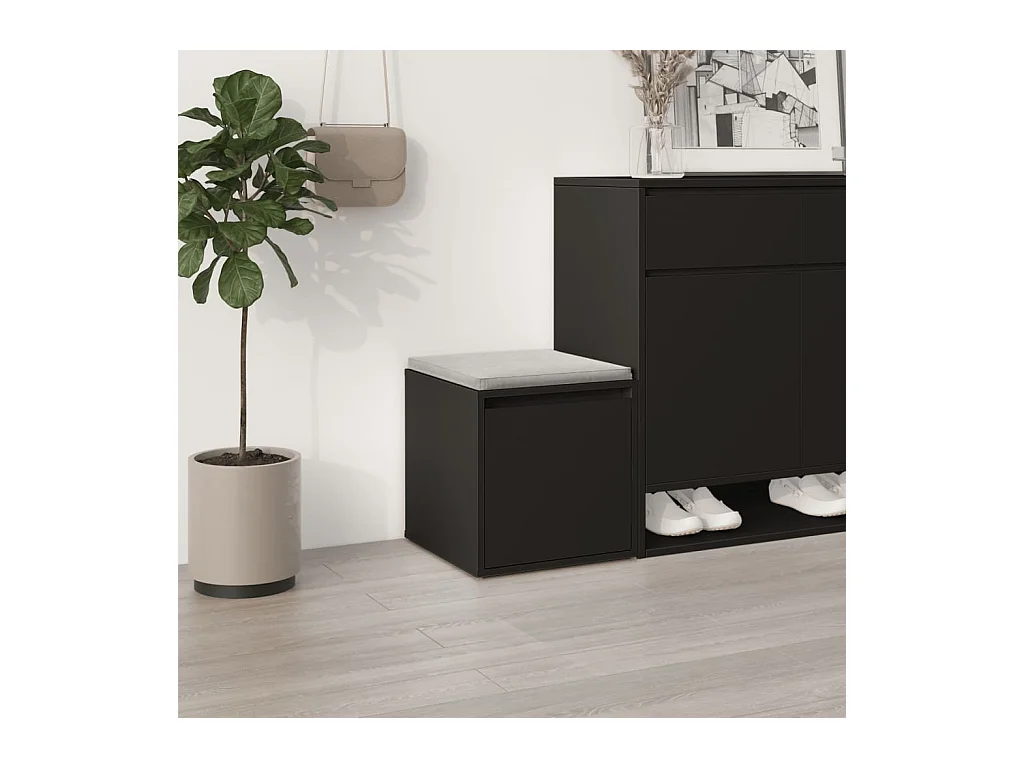 Tiroir boîte noir 40,5x40x40 cm bois d'ingénierie