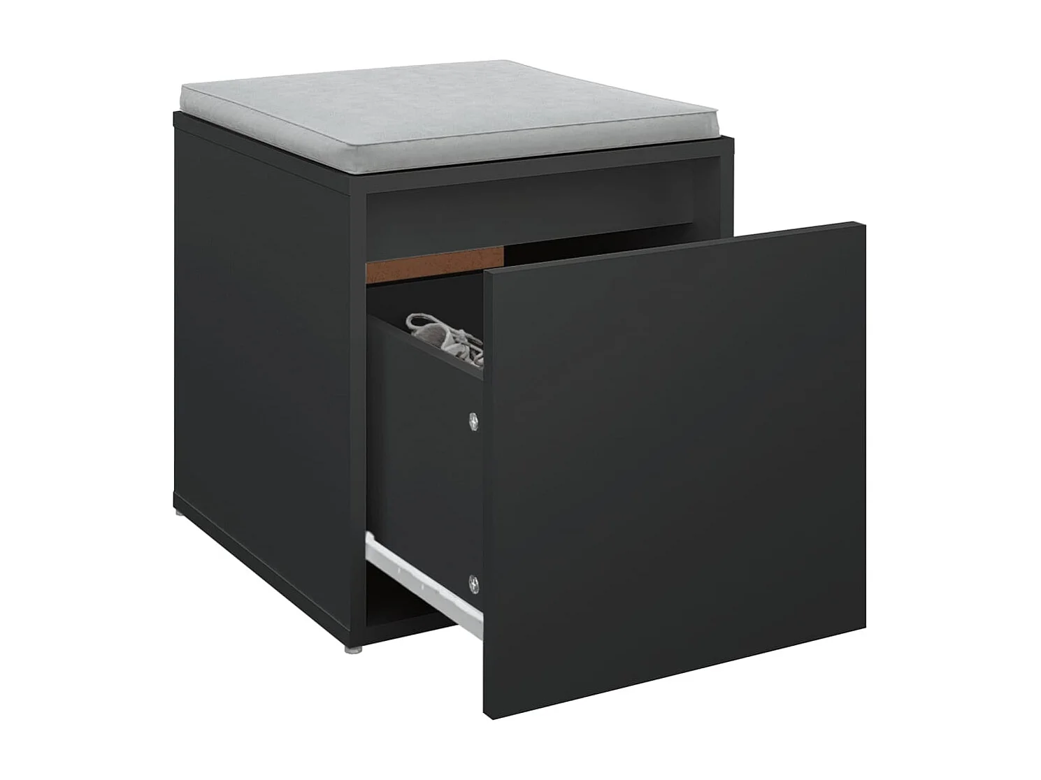 Tiroir boîte noir 40,5x40x40 cm bois d'ingénierie