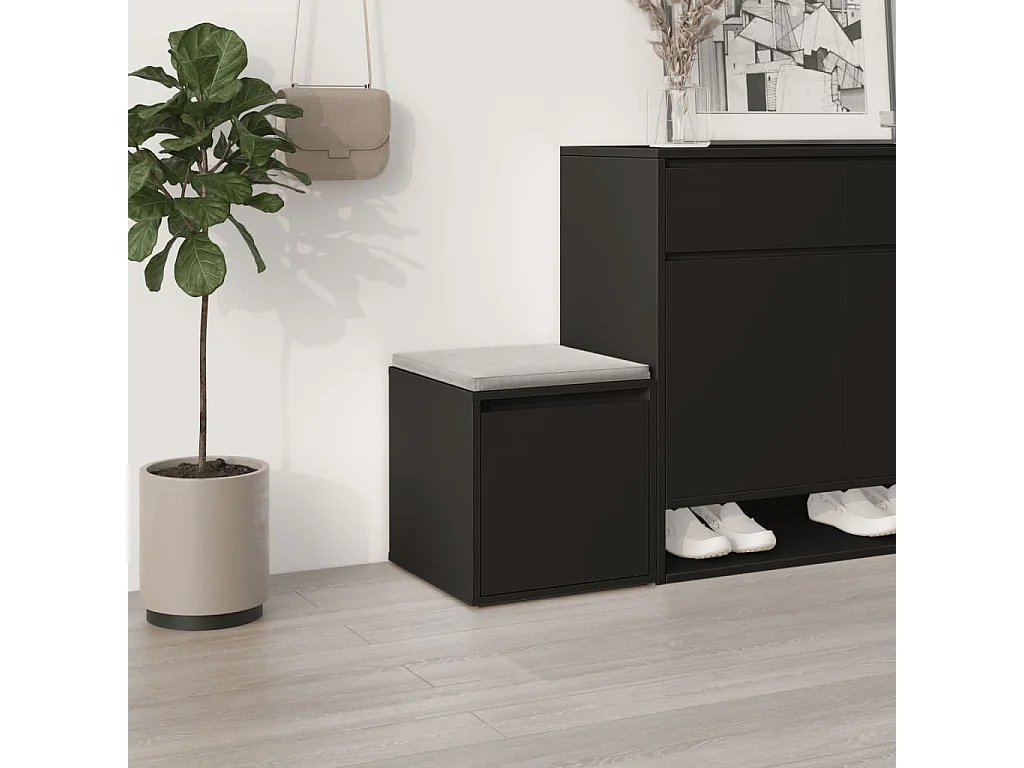 Tiroir boîte noir 40,5x40x40 cm bois d'ingénierie