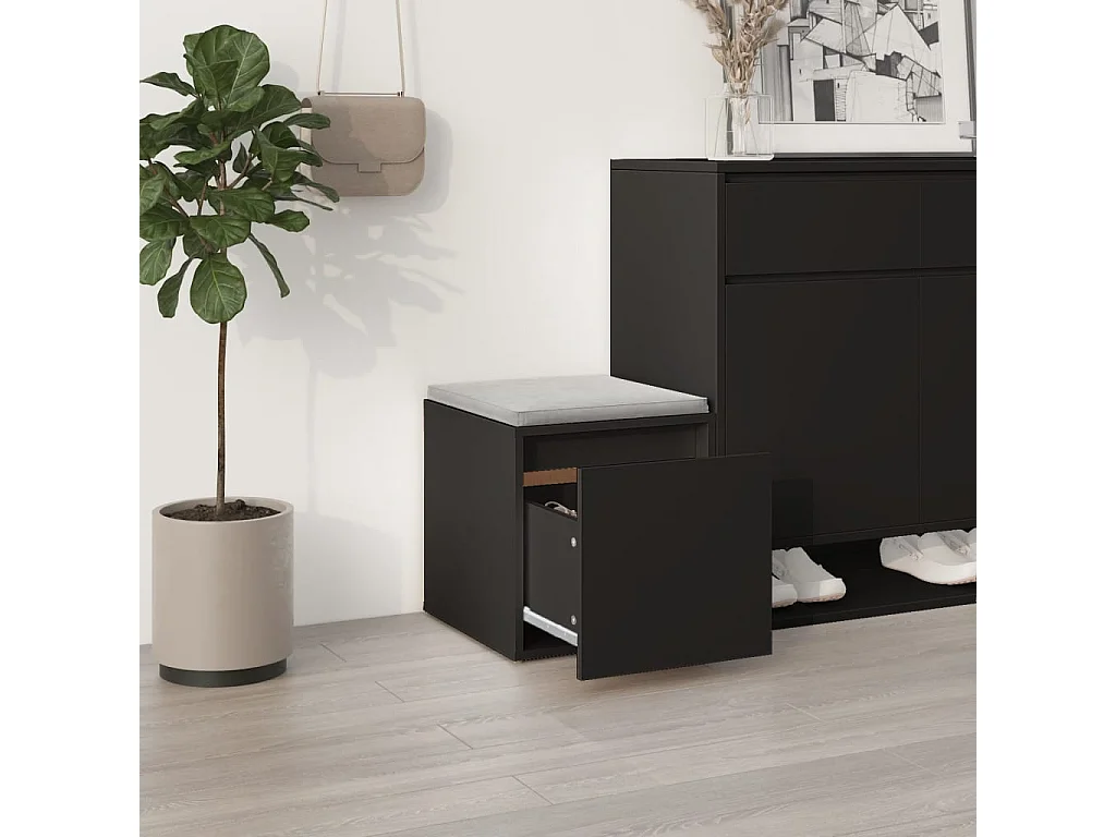 Tiroir boîte noir 40,5x40x40 cm bois d'ingénierie