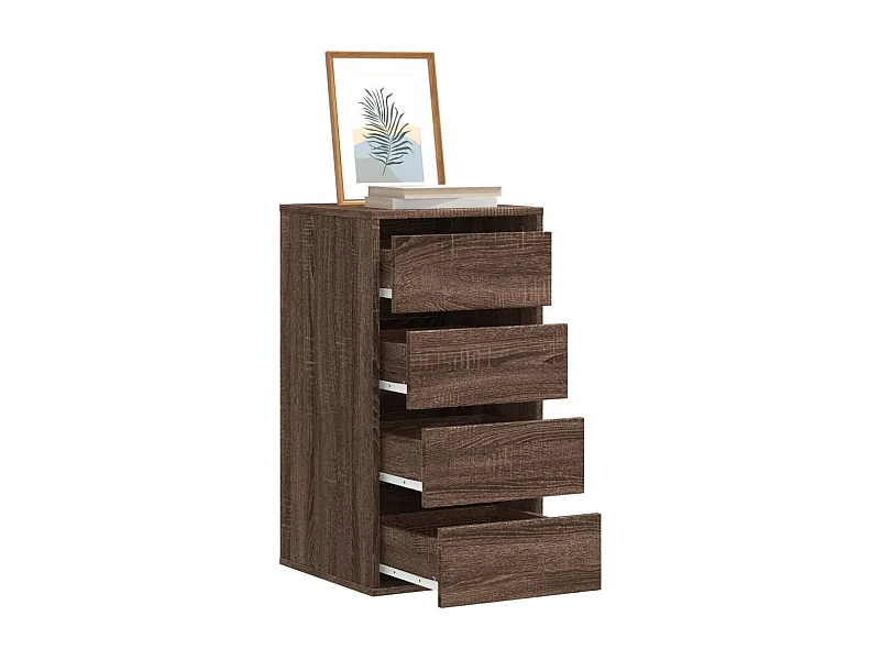 Bruine eikenhouten hoekladekast 40x41x76 cm bewerkt hout