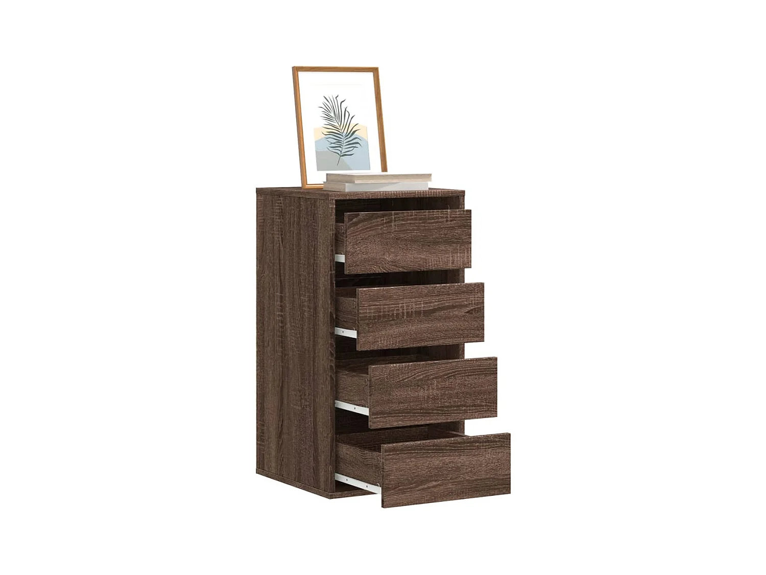 Bruine eikenhouten hoekladekast 40x41x76 cm bewerkt hout