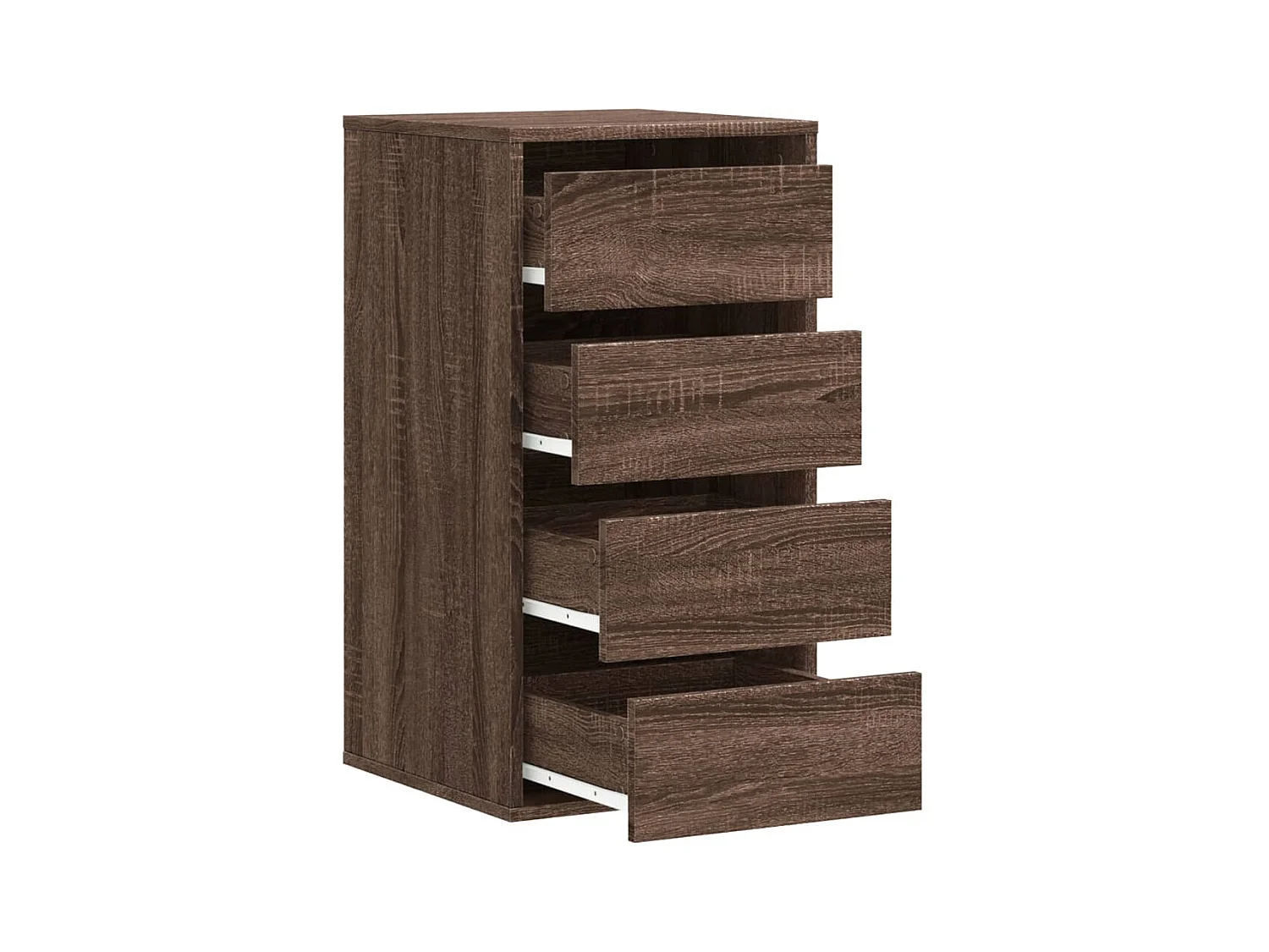 Bruine eikenhouten hoekladekast 40x41x76 cm bewerkt hout