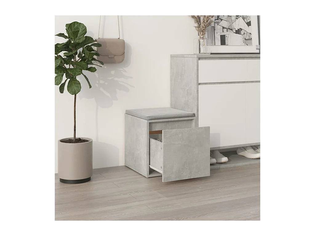 Betonnen grijze ladekast 40,5x40x40 cm bewerkt hout