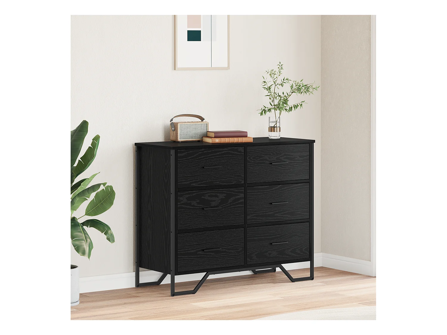 Commode Chêne noir 91x35,5x74,5 cm Bois d'ingénierie