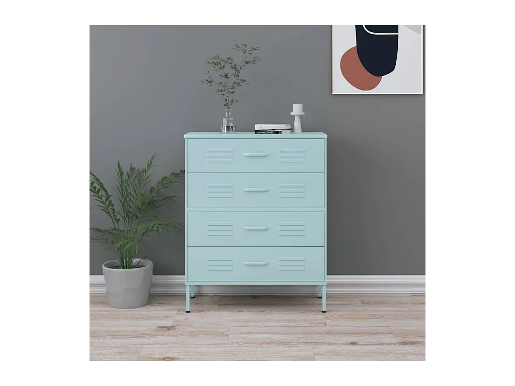 Commode Vert menthe 80x35x101,5 cm Acier