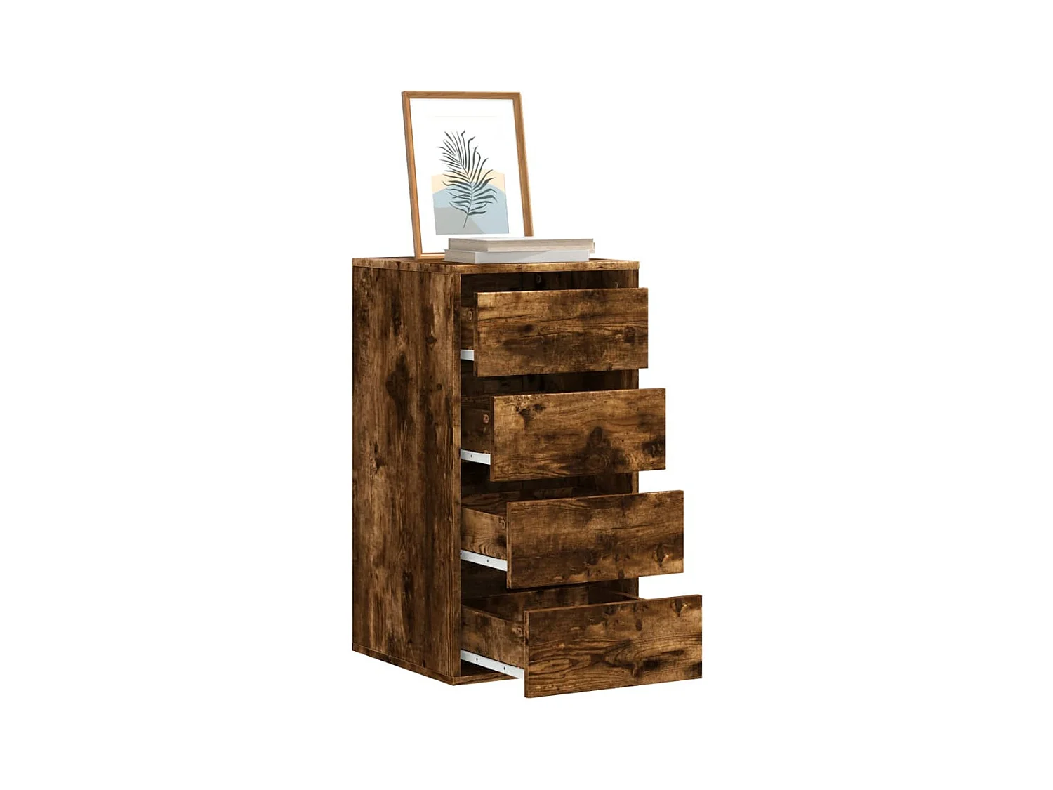 Commode d'angle chêne fumé 40x41x76 cm bois d'ingénierie