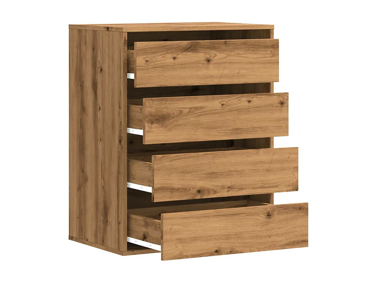 Commode d'angle chêne artisanal 60x41x76 cm bois d'ingénierie