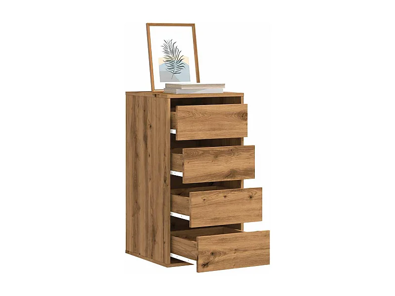 Handgemaakte eikenhouten hoekladekast 40x41x76 cm van bewerkt hout