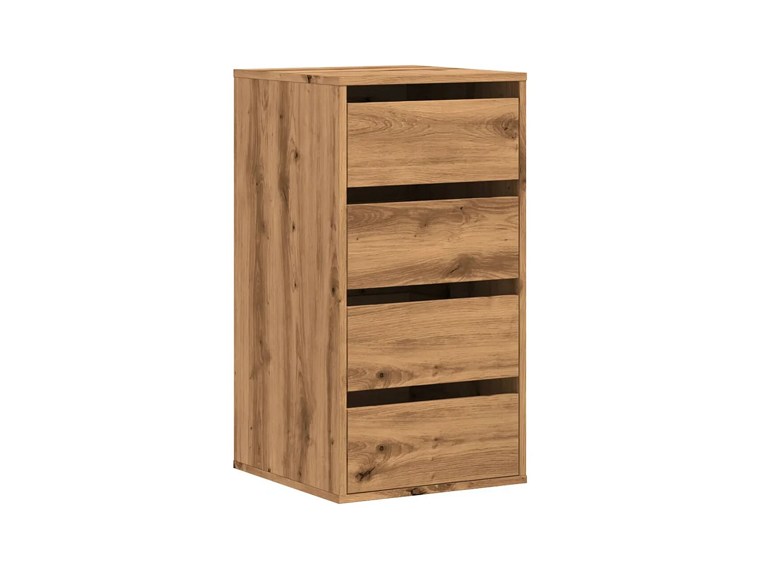 Handgemaakte eikenhouten hoekladekast 40x41x76 cm van bewerkt hout