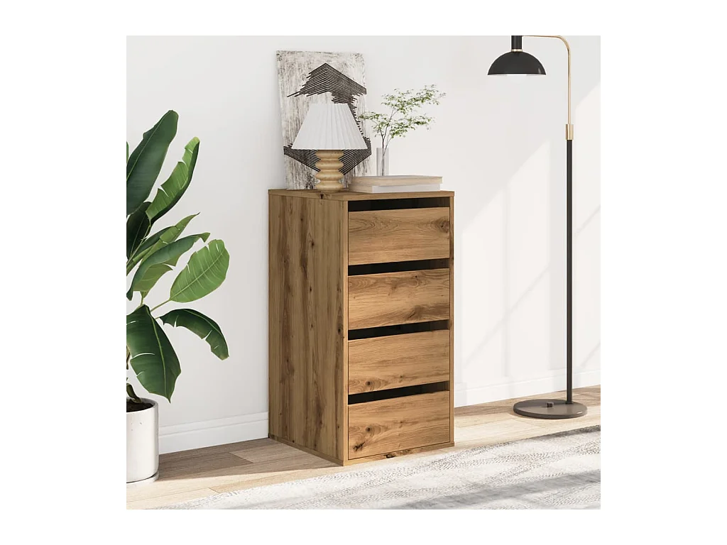 Handgemaakte eikenhouten hoekladekast 40x41x76 cm van bewerkt hout