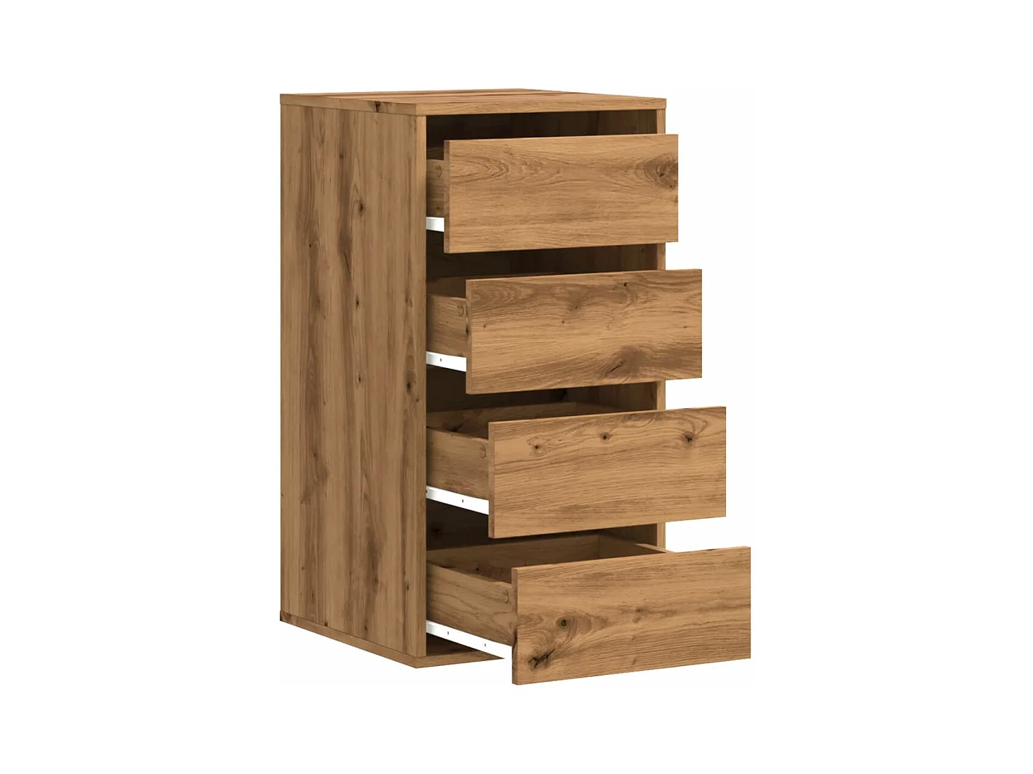 Handgemaakte eikenhouten hoekladekast 40x41x76 cm van bewerkt hout