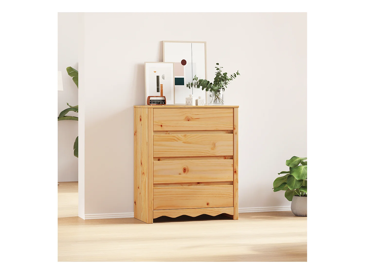 Chambre de tiroirs  76,5x40x91 cm en bois massif de pin