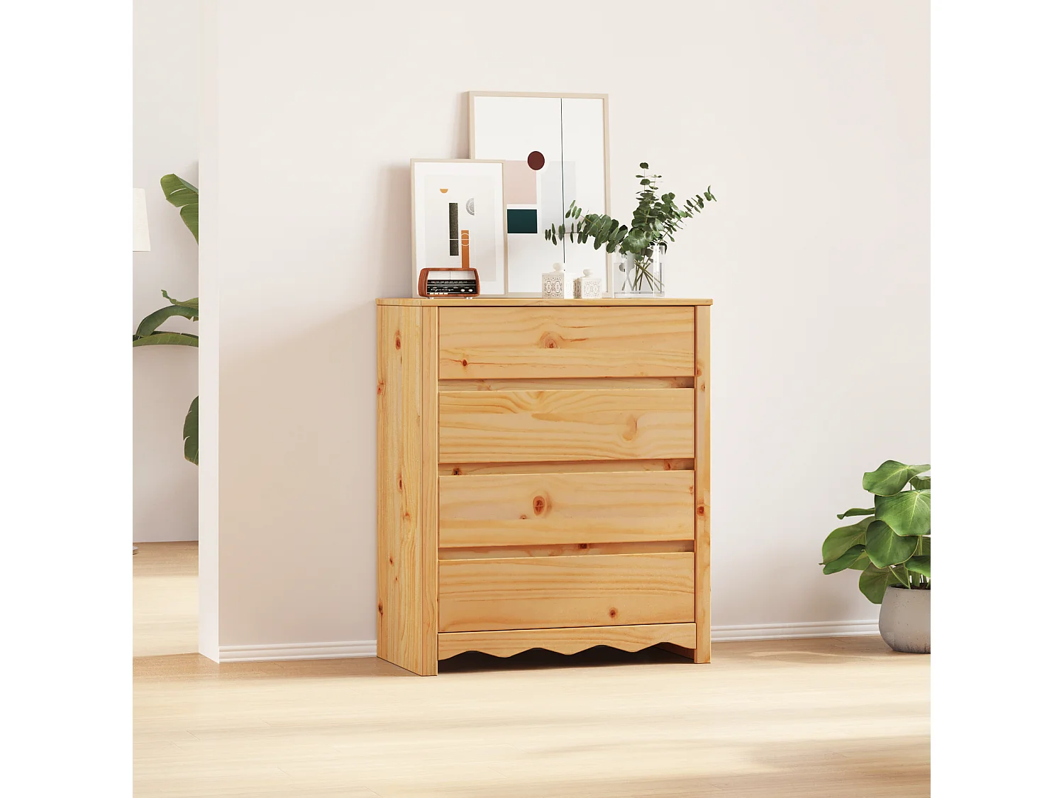 Chambre de tiroirs  76,5x40x91 cm en bois massif de pin