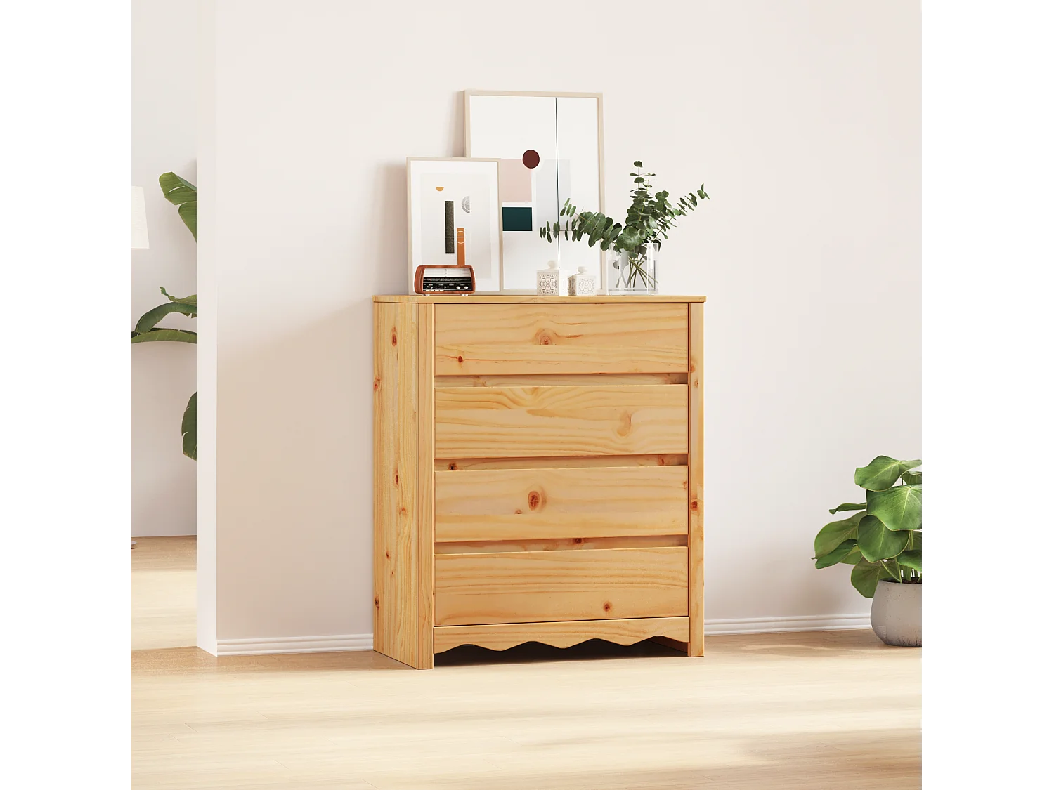 Cajonera  76,5x40x91 cm de madera maciza de pino