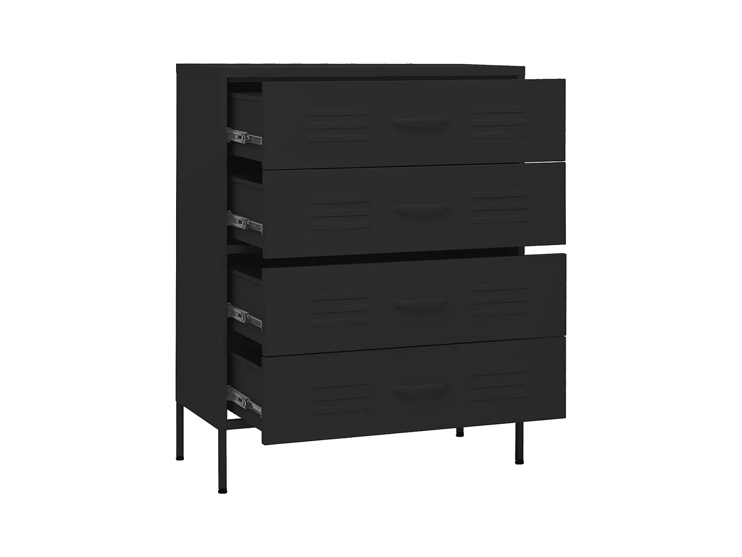 Cassettiera nera 80x35x101,5 cm Acciaio