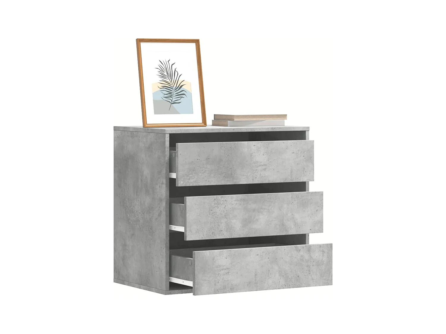 Betongrijze hoekladekast 60x41x58 cm bewerkt hout