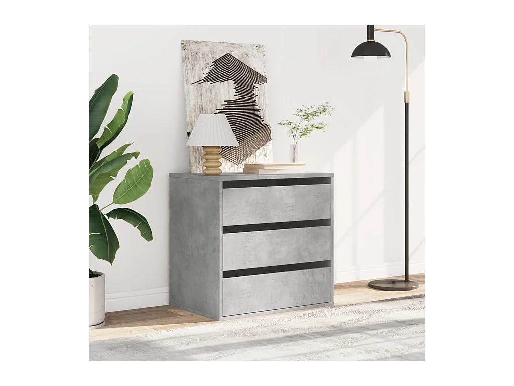 Betongrijze hoekladekast 60x41x58 cm bewerkt hout