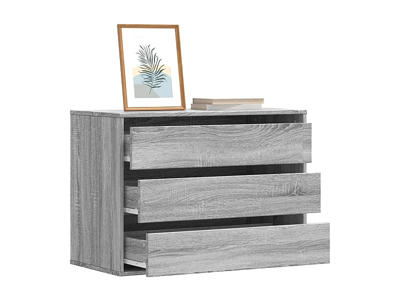 Cassettiera angolare Sonoma, grigia, 80x41x58 cm, legno ingegnerizzato