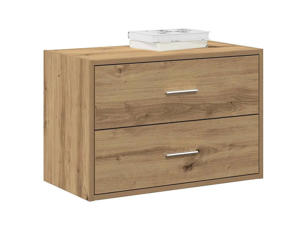 Armoire avec 2 tiroirs chêne artisanal bois d'ingénierie