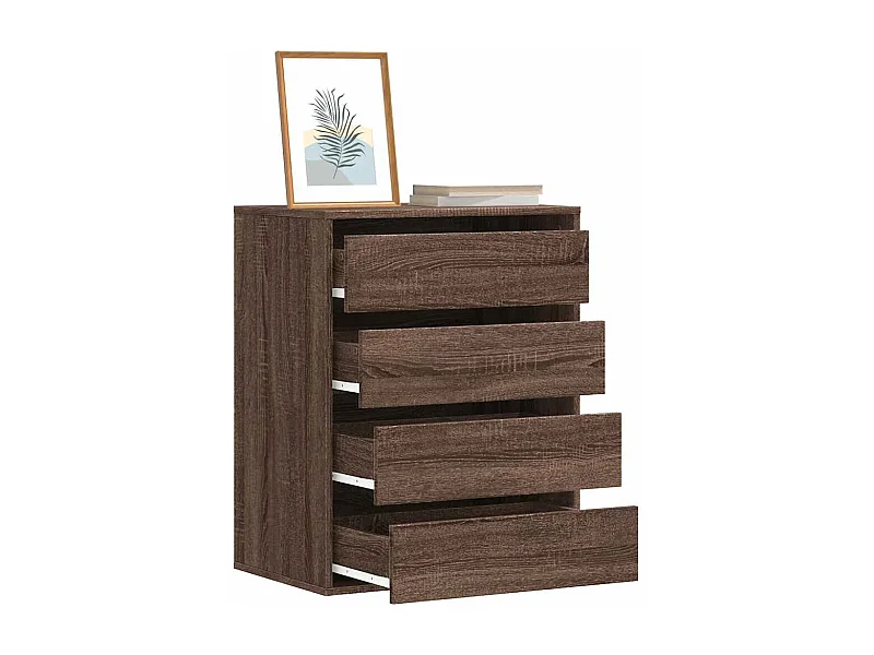 Cassettiera angolare in rovere marrone 60x41x76 cm in legno ingegnerizzato