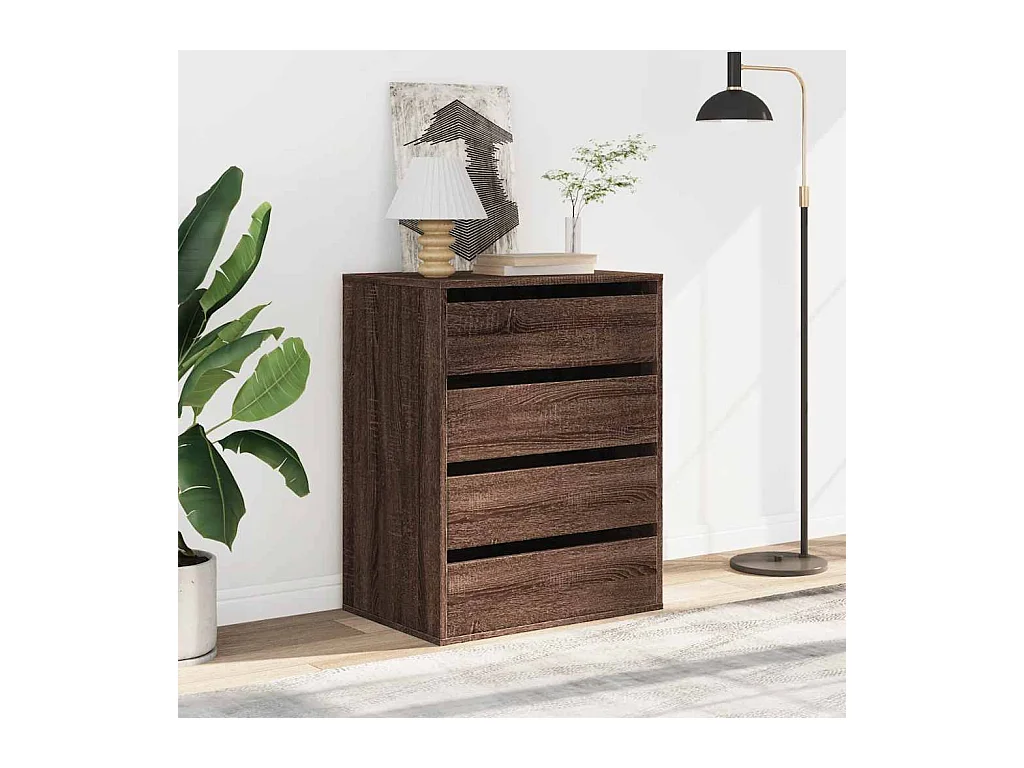 Cómoda esquinera de roble marrón 60x41x76 cm madera de ingeniería