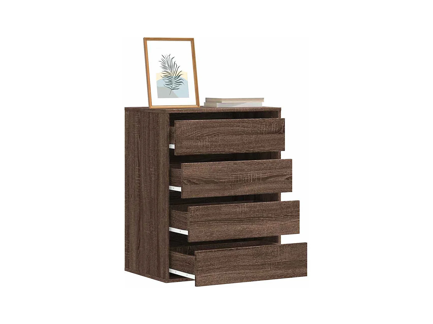 Commode d'angle chêne marron 60x41x76 cm bois d'ingénierie