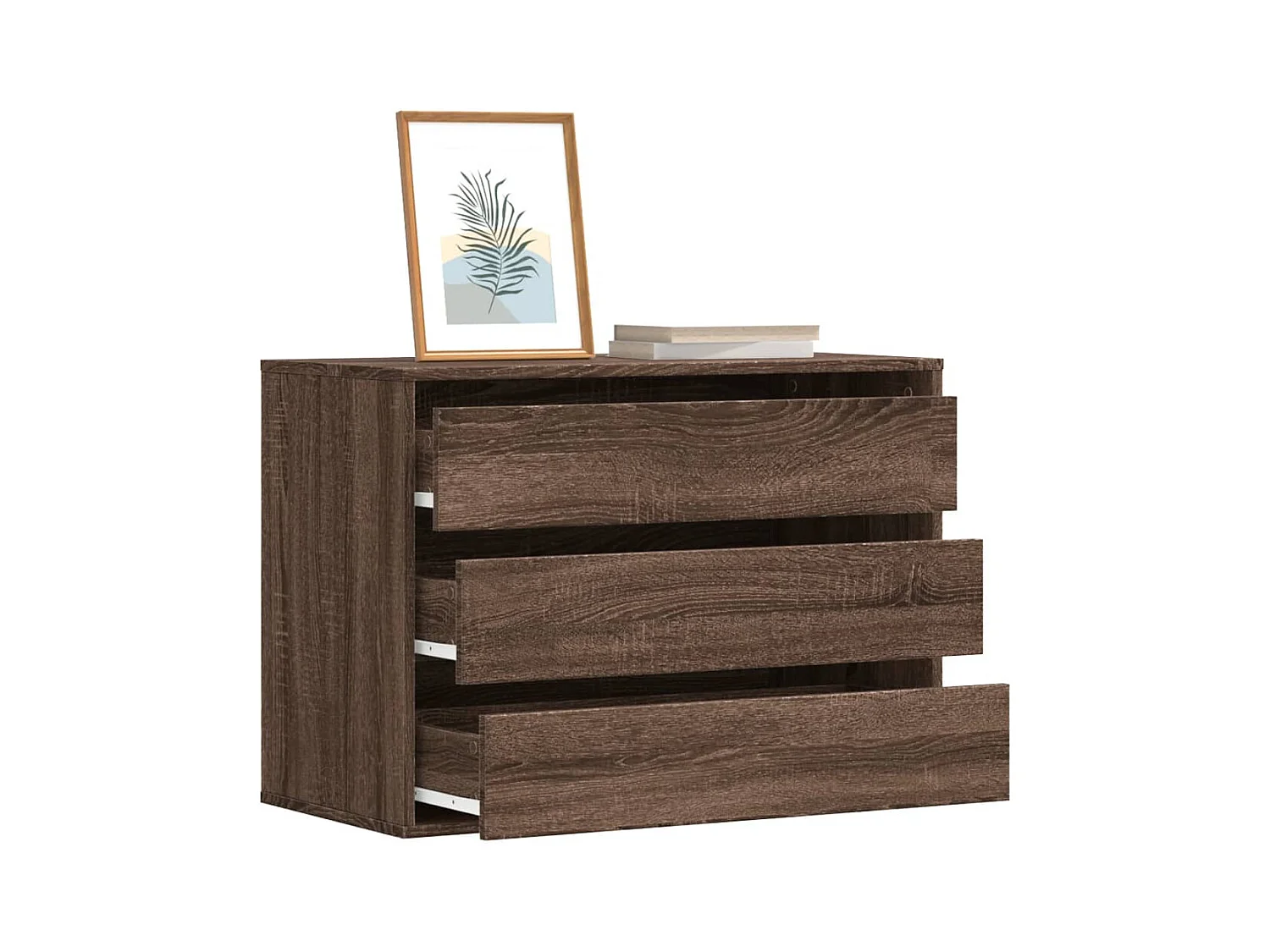 Bruine eikenhouten hoekladekast 80x41x58 cm bewerkt hout