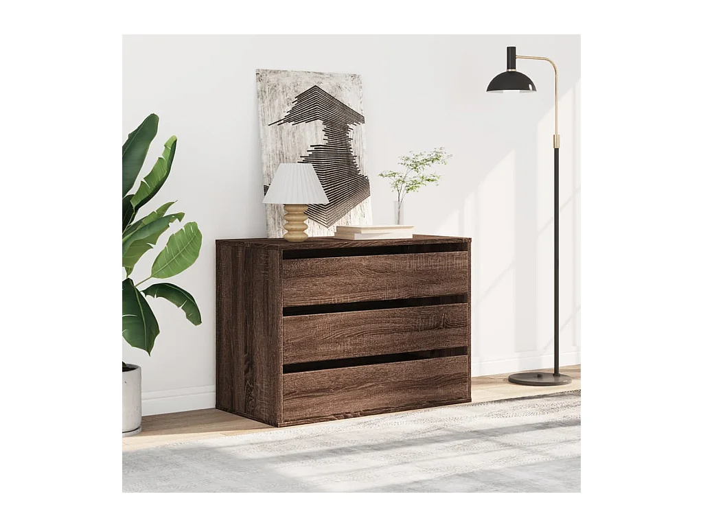 Bruine eikenhouten hoekladekast 80x41x58 cm bewerkt hout