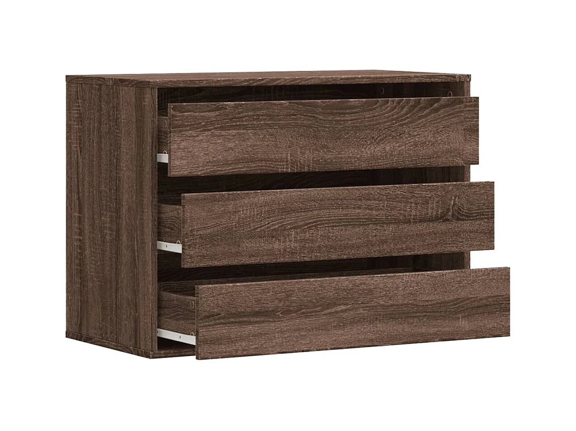 Bruine eikenhouten hoekladekast 80x41x58 cm bewerkt hout