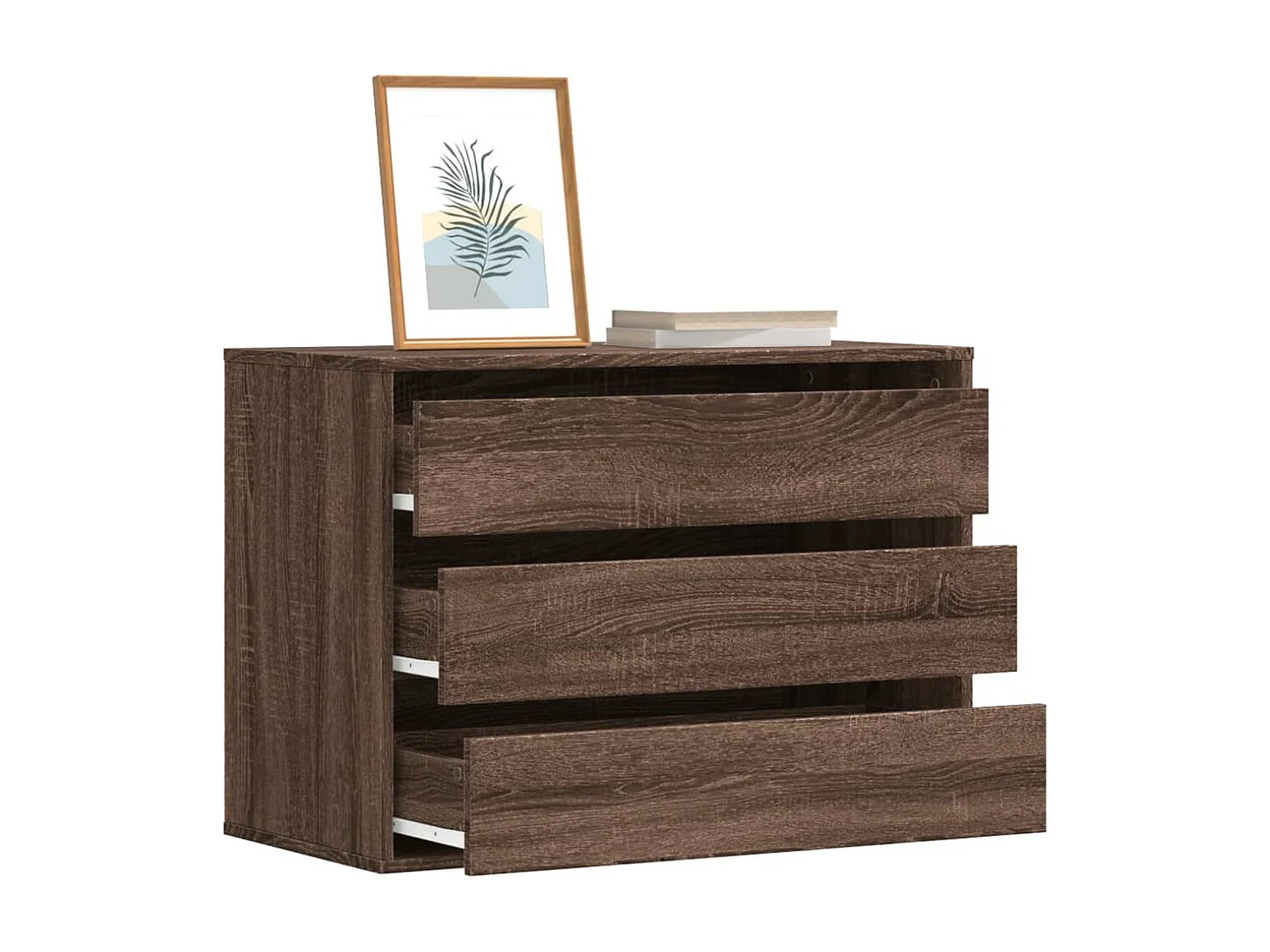 Commode d'angle chêne marron 80x41x58 cm bois d'ingénierie