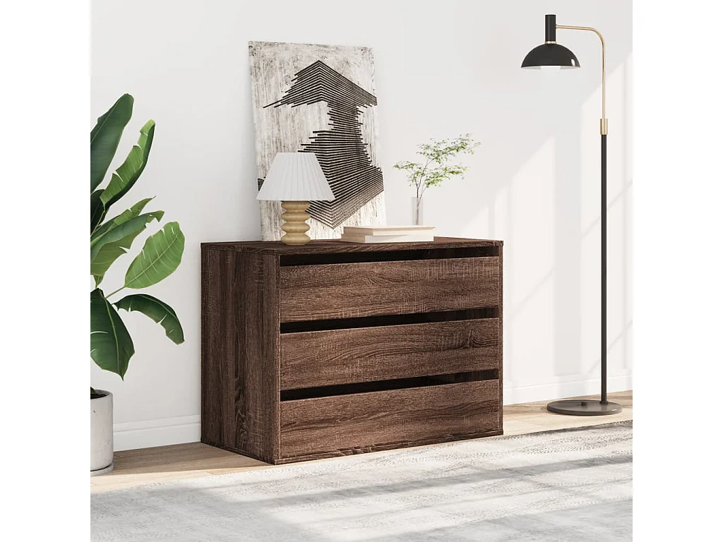 Commode d'angle chêne marron 80x41x58 cm bois d'ingénierie