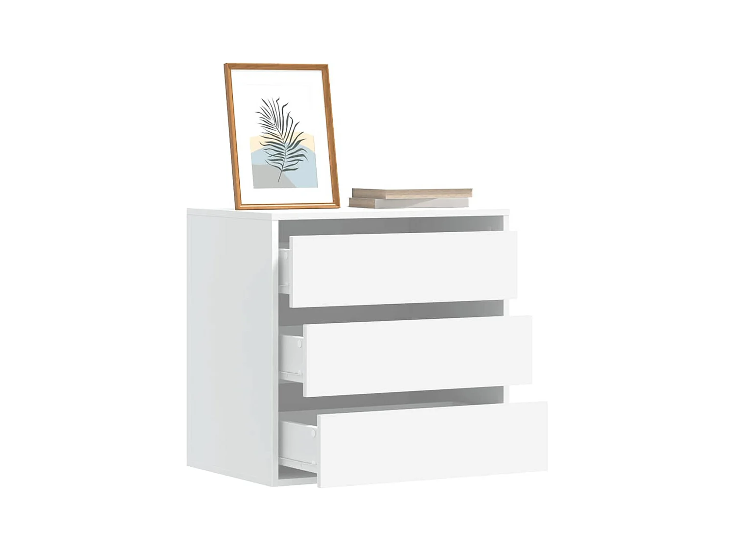 Commode d'angle blanc 60x41x58 cm bois d'ingénierie