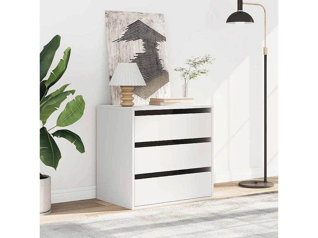 Cómoda esquinera blanca 60x41x58 cm madera contrachapada