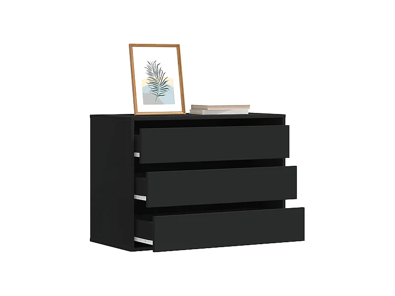 Cómoda esquinera negra 80x41x58 cm madera contrachapada