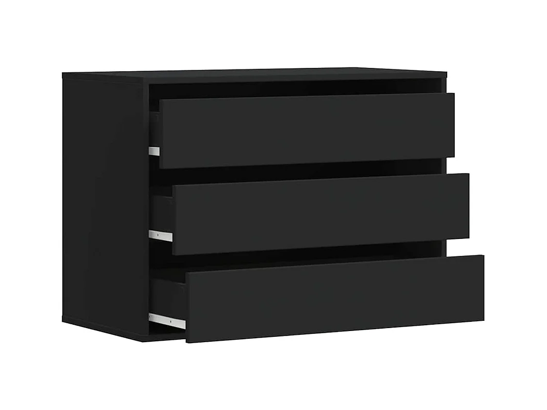 Cómoda esquinera negra 80x41x58 cm madera contrachapada