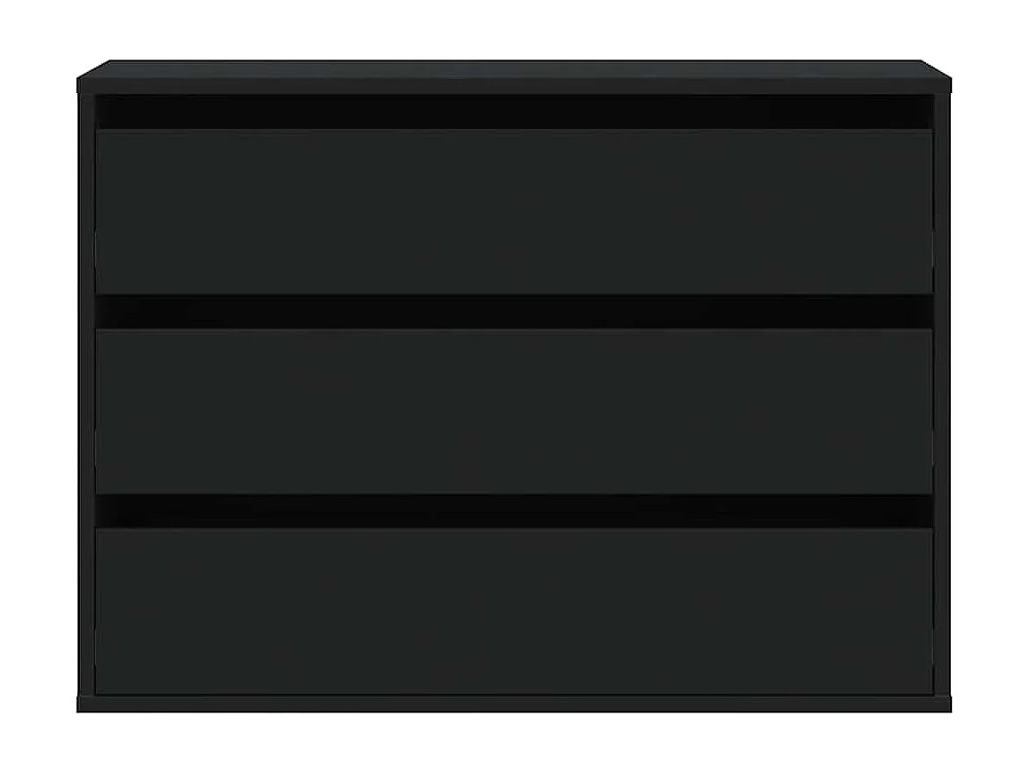 Commode d'angle noir 80x41x58 cm bois d'ingénierie