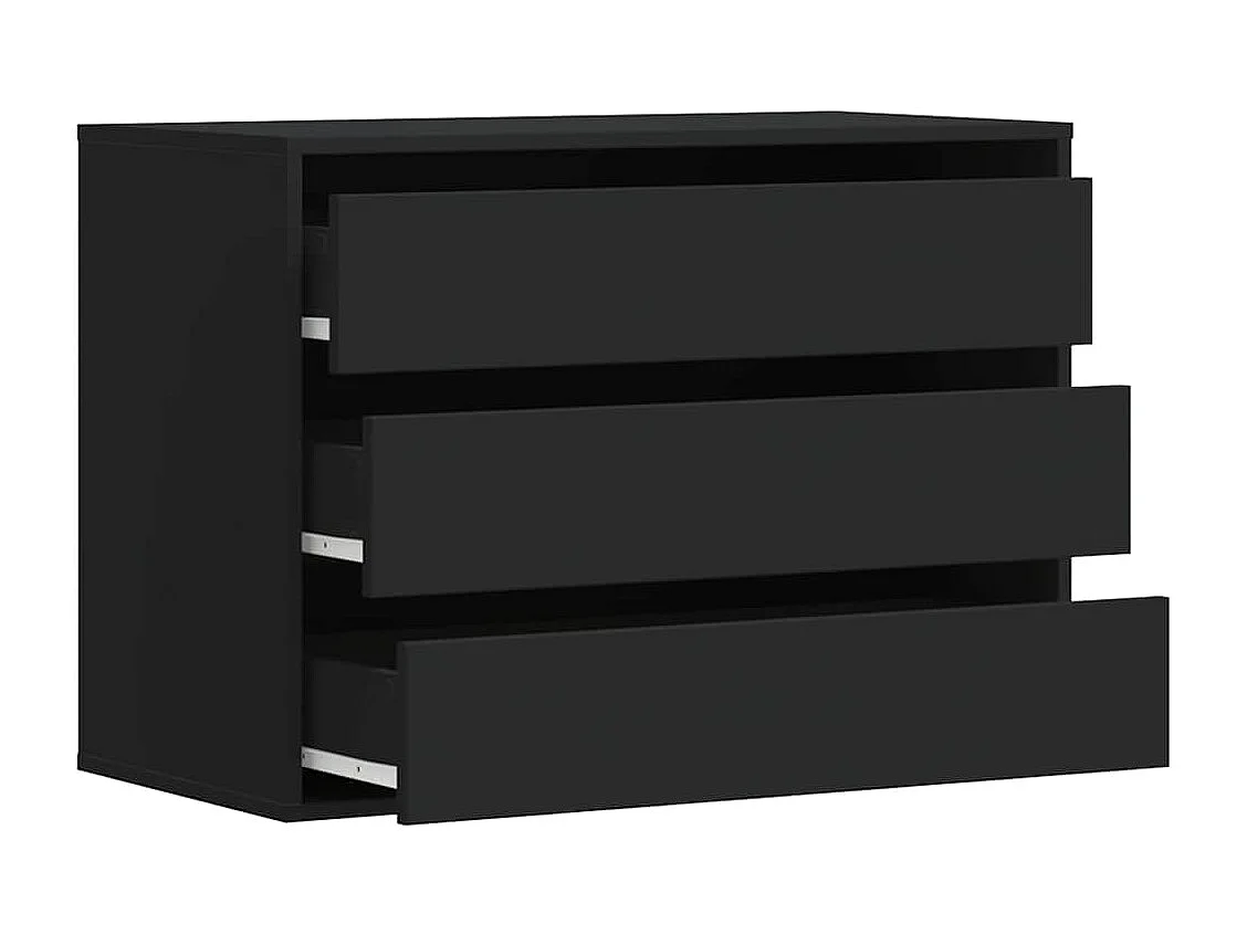 Commode d'angle noir 80x41x58 cm bois d'ingénierie