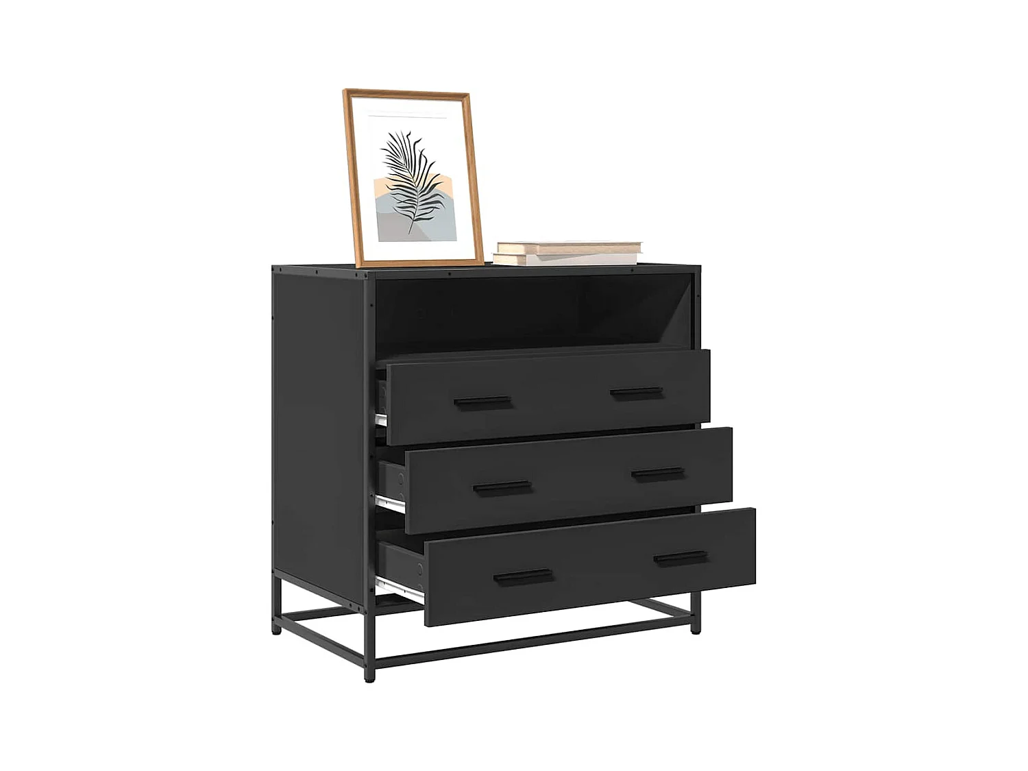 Commode noir 70x41x70 cm bois d'ingénierie