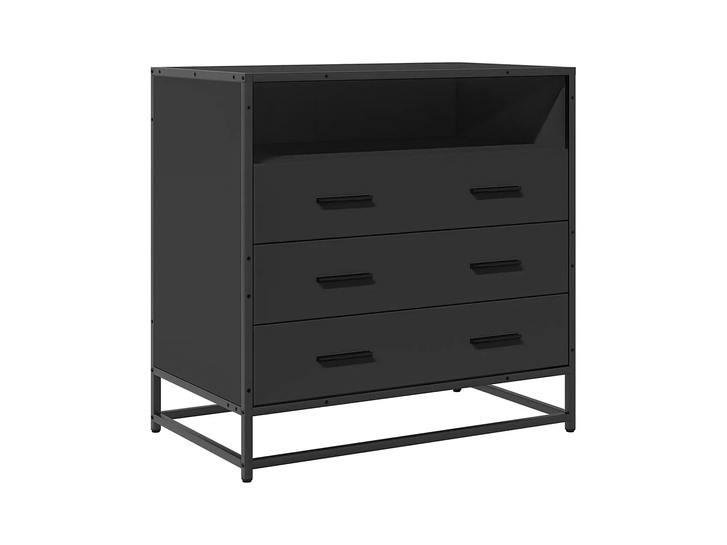 Commode noir 70x41x70 cm bois d'ingénierie
