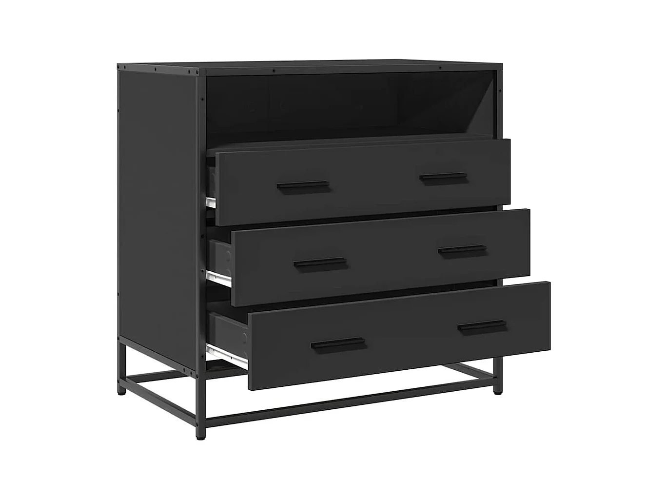 Commode noir 70x41x70 cm bois d'ingénierie