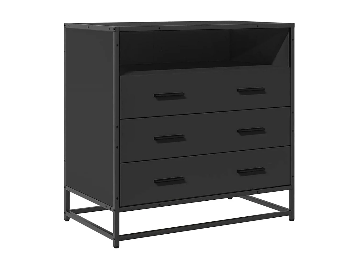 Commode noir 70x41x70 cm bois d'ingénierie