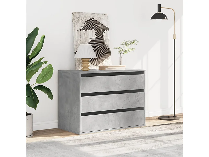 Cómoda esquinera gris hormigón 80x41x58 cm madera de ingeniería