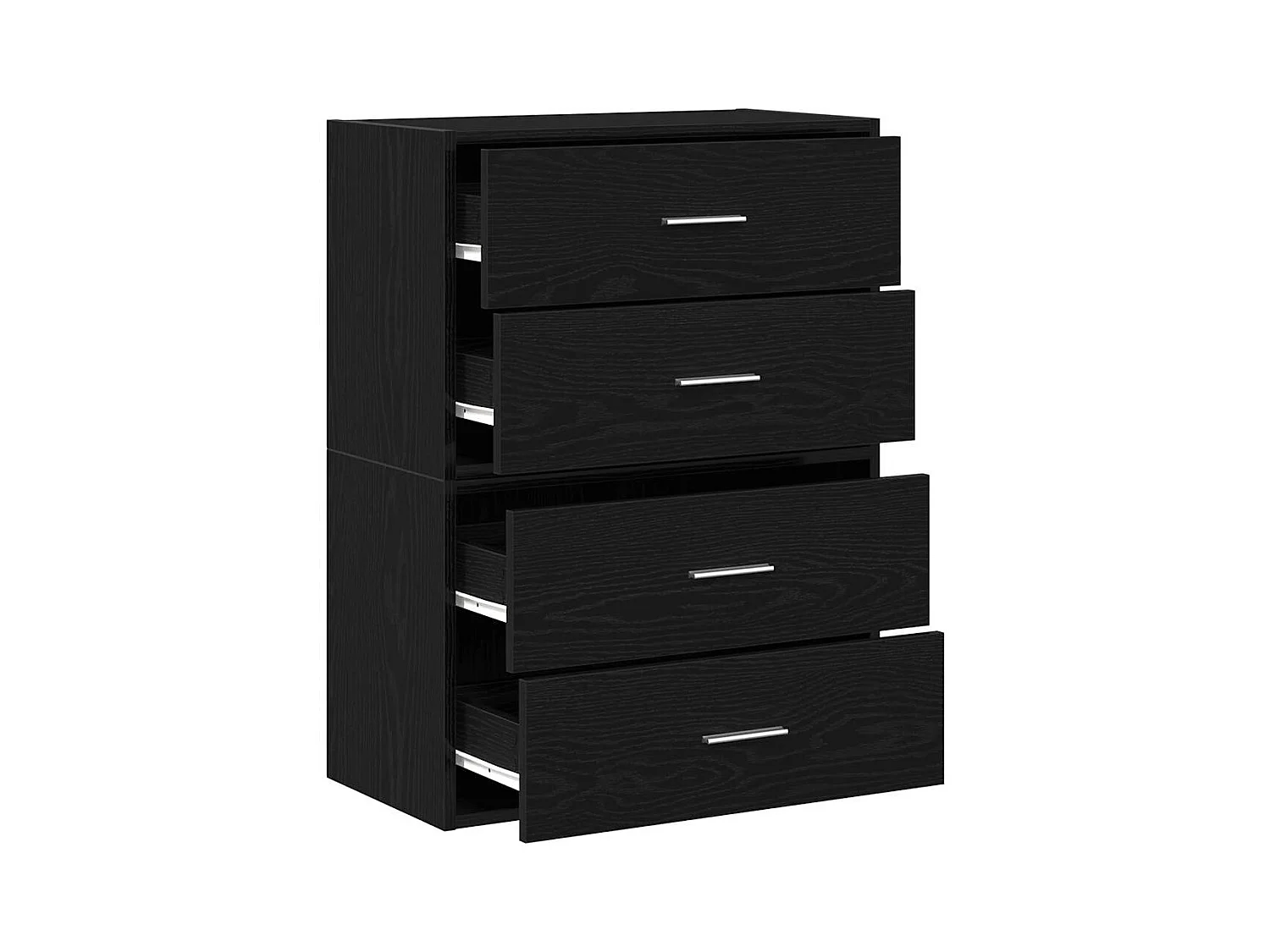Armoires avec 2 tiroirs 2 pcs chêne noir bois d'ingénierie