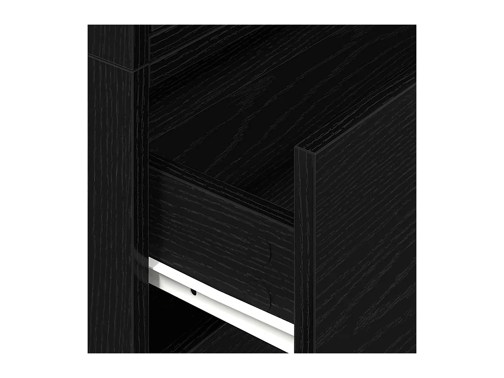 Armoires avec 2 tiroirs 2 pcs chêne noir bois d'ingénierie