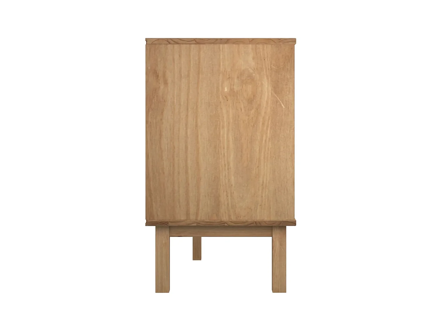 Cómoda  marrón y gris 111x43x73,5 cm madera maciza de pino