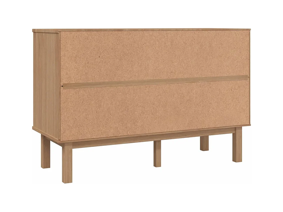 Cómoda  marrón y gris 111x43x73,5 cm madera maciza de pino