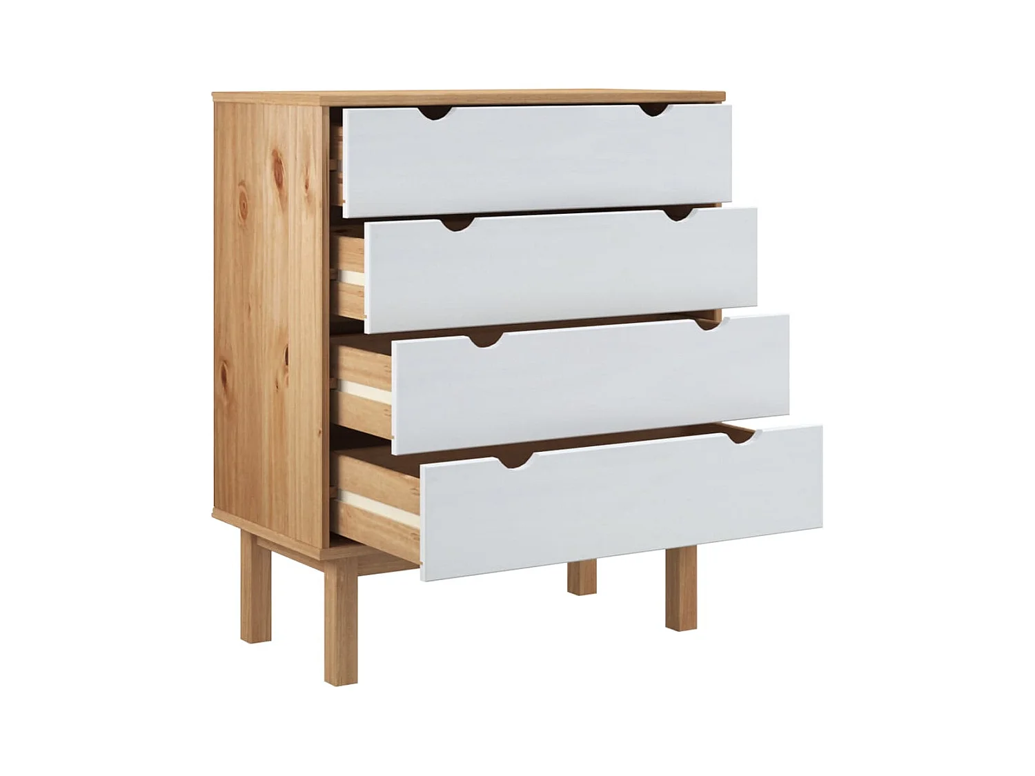 ladekast bruin en wit 76,5x39,5x90 cm massief grenenhout